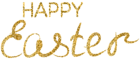 Gold Happy Easter Clip Art Image