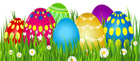 Grass with Easter Eggs Clipart Image