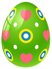 Green Easter Egg with Hearts PNG Clipart Picture