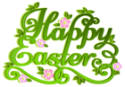 Green Happy Easter Transparent PNG Clip Art Image