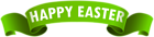 Happy Easter Banner Green PNG Image