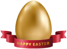 Happy Easter Banner and Egg Transparent Image
