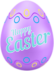 Happy Easter Egg Violet Clip Art Image