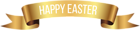 Happy Easter Gold Banner PNG Clip Art Image