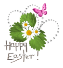 Happy Easter Transparent Text with Deco PNG Picture