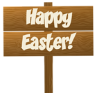 Happy Easter Wooden Sign Transparent PNG Clip Art Image