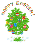 Happy Easter and Egg Tree PNG Clipart Picture