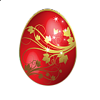 Large Red Easter Egg With Gold Flowers Ornaments