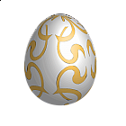 Large White Easter Egg With Gold Ornaments