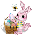 Pink Easter Bunny with Bee PNG Picture