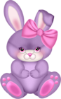 Purple Bunny with Pink Bow Clipart