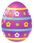 Purple Easter Egg with Flowers PNG Picture