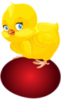 Red Easter Egg and Chicken PNG Clip Art