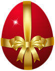 Red Easter Egg with Bow PNG Clip Art Image