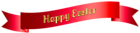 Red Happy Easter Banner PNG Clip Art Image