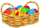 Square Basket with Easter Eggs PNG Clipart