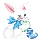 Transparent Easter Bunny and Egg PNG Clipart Picture