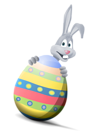 Transparent Easter Bunny with Egg PNG Clipart Picture