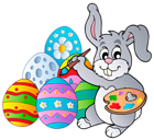Transparent Easter Bunny with Eggs PNG Clipart Picture