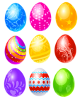 Transparent Easter Eggs Set PNG Clipart Picture