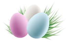 Transparent Easter Eggs and Grass PNG Clipart Picture