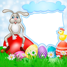 Transparent Easter Frame with Bunny