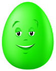 Transparent Easter Green Egg with Face PNG Clipart Picture