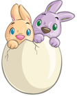 Two Cute Bunnies in Egg Clipart