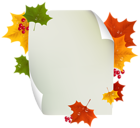Autumn Blank Page Decor PNG Clipart Image