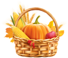 Autumn Harvest Basket PNG Clipart Image