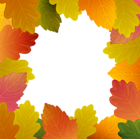 Autumn Leaves Frame Border PNG Clip Art Image