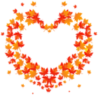 Autumn Leaves Heart Transparent PNG Clip Art Image