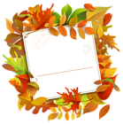 Fall Decorative Blank with Leaves PNG Clipart Image