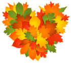 Fall Heart of Leaves PNG Clip Art Image