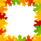 Fall Leaves Border Frame PNG Clip Art Image