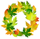 Fall Leaves Oval Border Frame PNG Clipart Image
