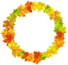 Fall Leaves Round Border Frame PNG Clip Art Image