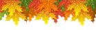 Fall Leaves Upper Border PNG Clip Art Image