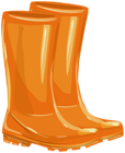 Orange Rubber Boots PNG Clipart