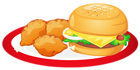 Hamburger and Chicken Legs Plate PNG Clipart