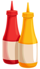 Ketchup and Mustard Bottles PNG Clipart Image