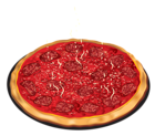 Pizza with tomato and Salami PNG Clipart