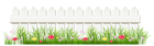 Transparent White Fence with Grass PNG Clipart