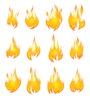 Transparent Flames Set PNG Clipart