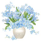Blue Flowers Vase PNG Clipart