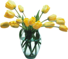 Glass Vase with Yellow Tulips