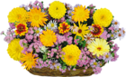 Large Transparent Flowers Basket Clipart