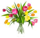 Vase with Tulips PNG Clipart