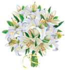 White Lilies Flowers Bouquet PNG Clipart Image