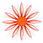 White Red Flower PNG Transparent Clipart